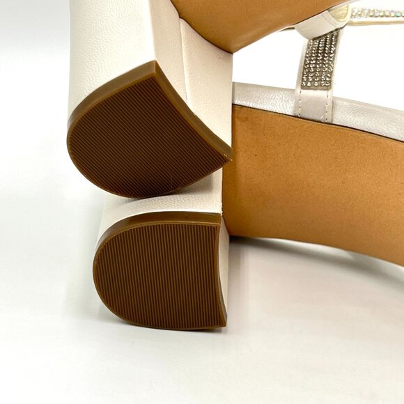 Naturalizer Womens Size 10‎ Vannessa 2 White Sparkly Dress Sandals Heels Shoes - Picture 11 of 14